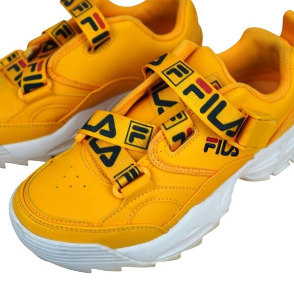 Fila Fast Charge Sneaker Womens Yellow Velcro Strap Sneakers Size 7 - Picture 3 of 9